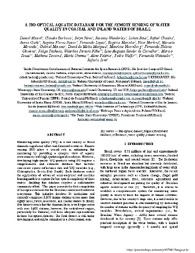 Thumbnail de A bio-optical aquatic database for the remote sensing of water quality in coastal and inland waters of Brazil.
