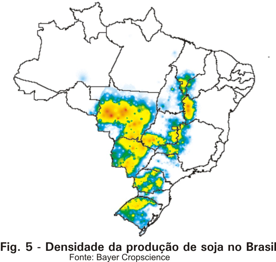 Densidade da Produção de Soja no Brasil